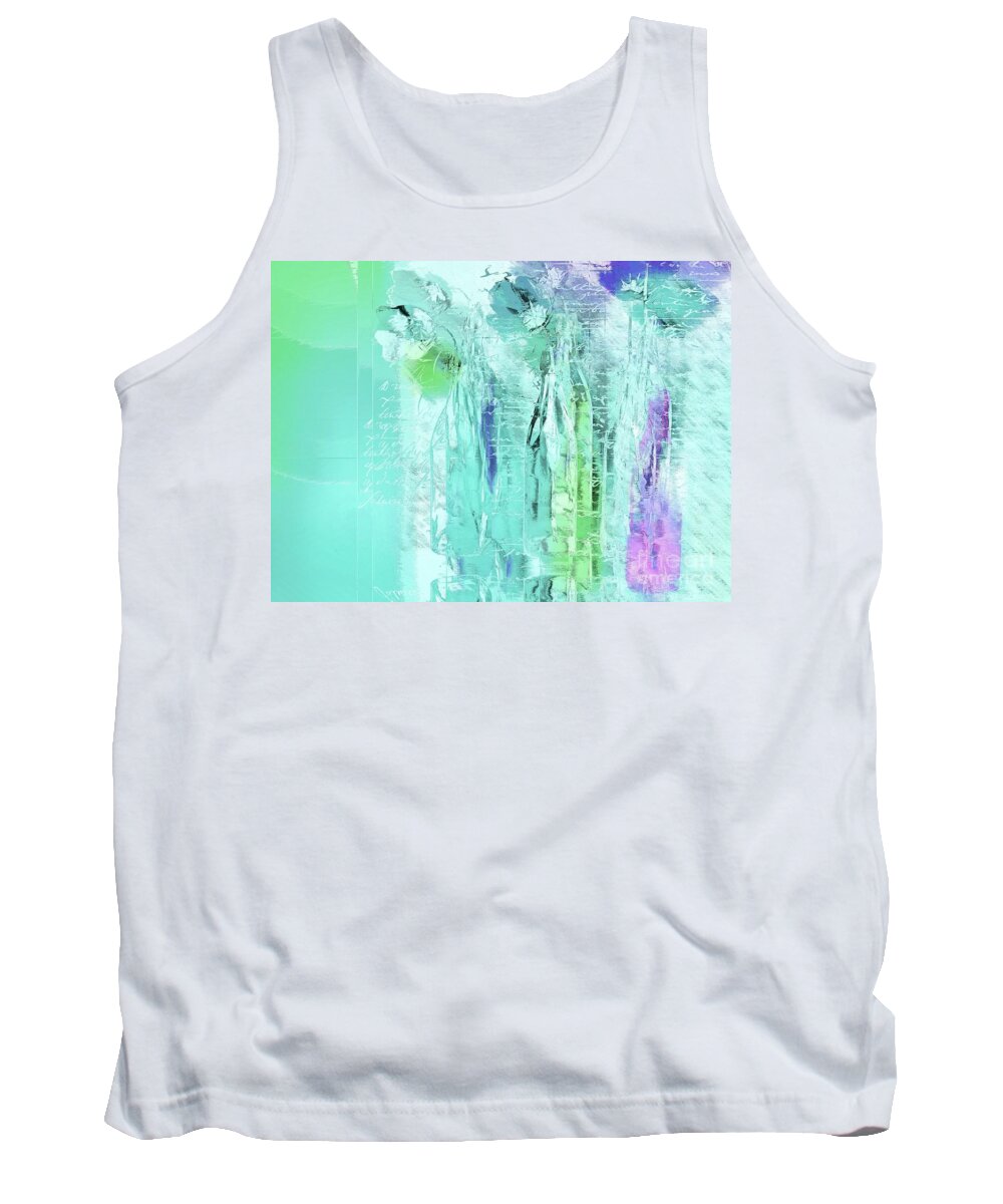 Blue Tank Top featuring the digital art French Still Life - 14b by Variance Collections