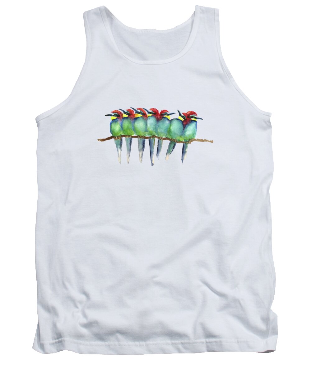 Bee Eater Tank Top featuring the painting Friends to Lean On by Amy Kirkpatrick
