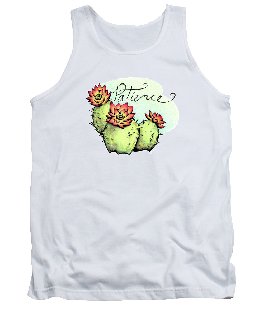Nature Tank Top featuring the drawing Inspirational Flower CACTUS by Sipporah Art and Illustration