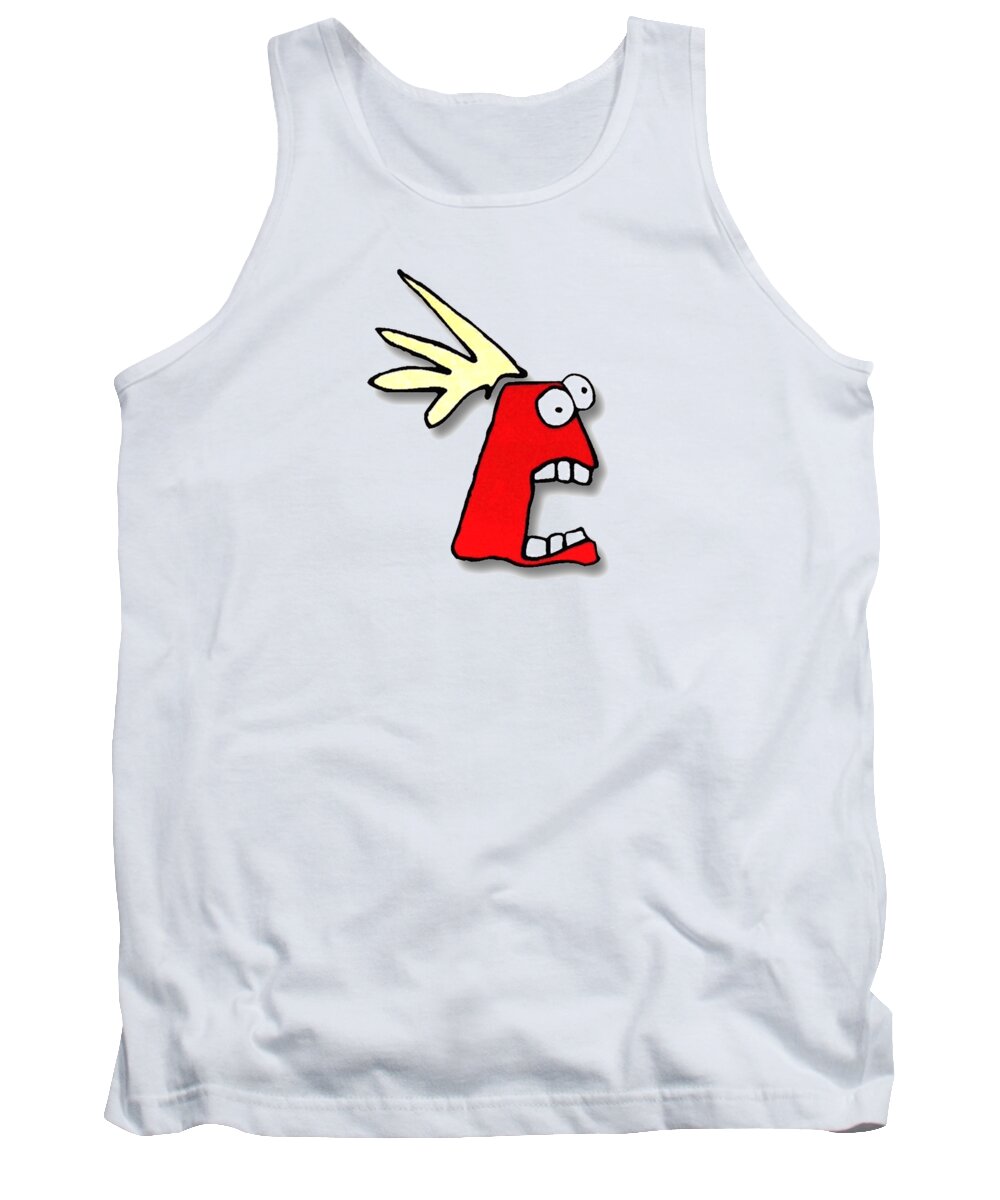 Paintings Tank Top featuring the drawing FU Party People - Peep 023 by Dar Freeland