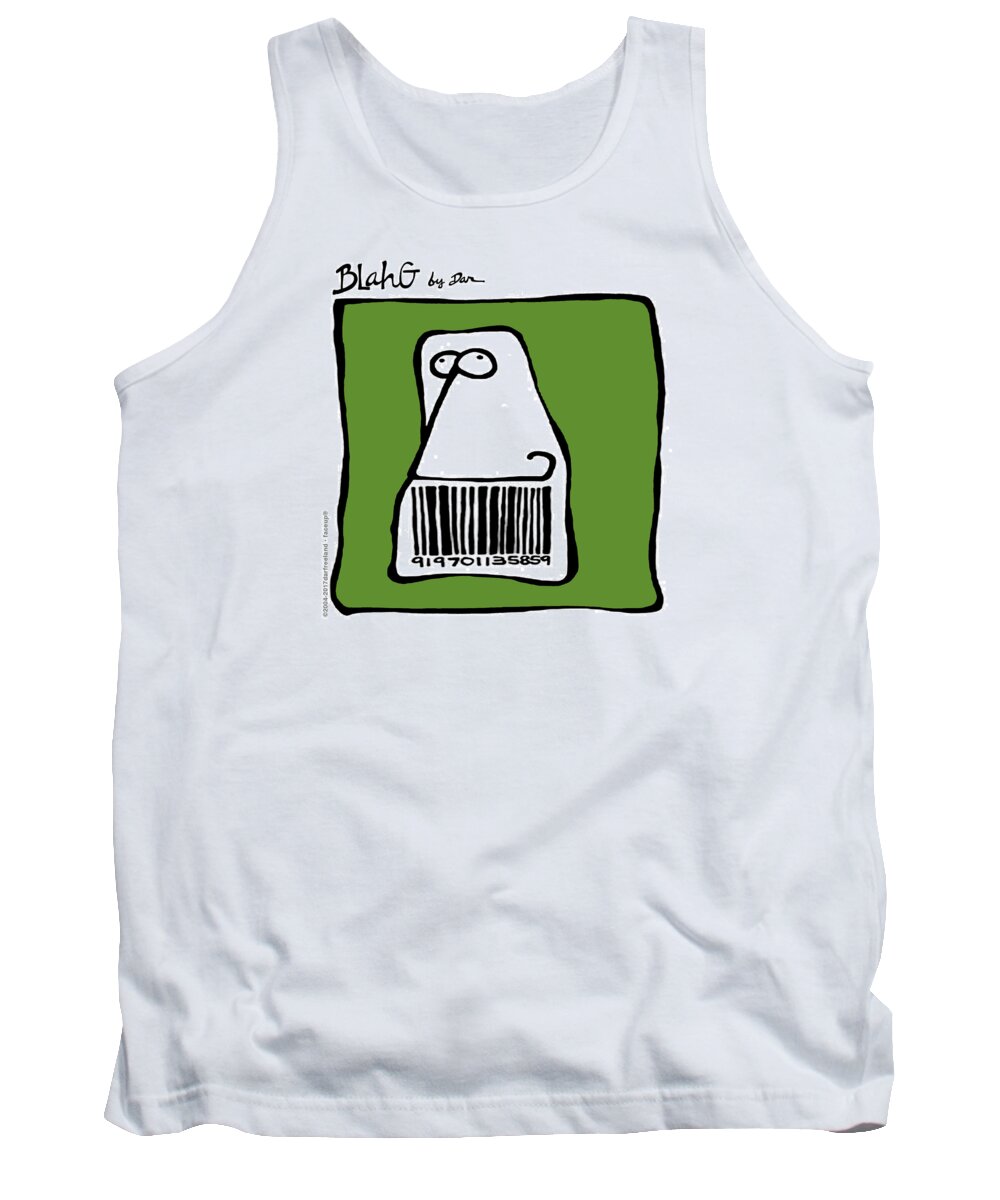Face Up Tank Top featuring the drawing Barcode by Dar Freeland