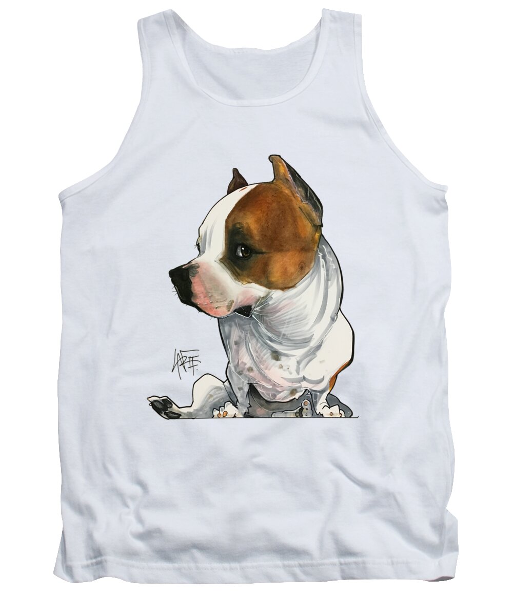 Pet Portrait Tank Top featuring the drawing Gabby Minuto 3190 by Canine Caricatures By John LaFree