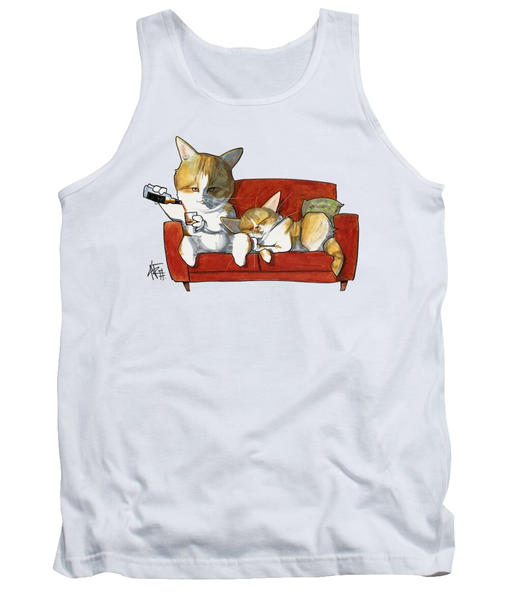 Pet Portrait Tank Top featuring the drawing Galmiche 3258 by John LaFree