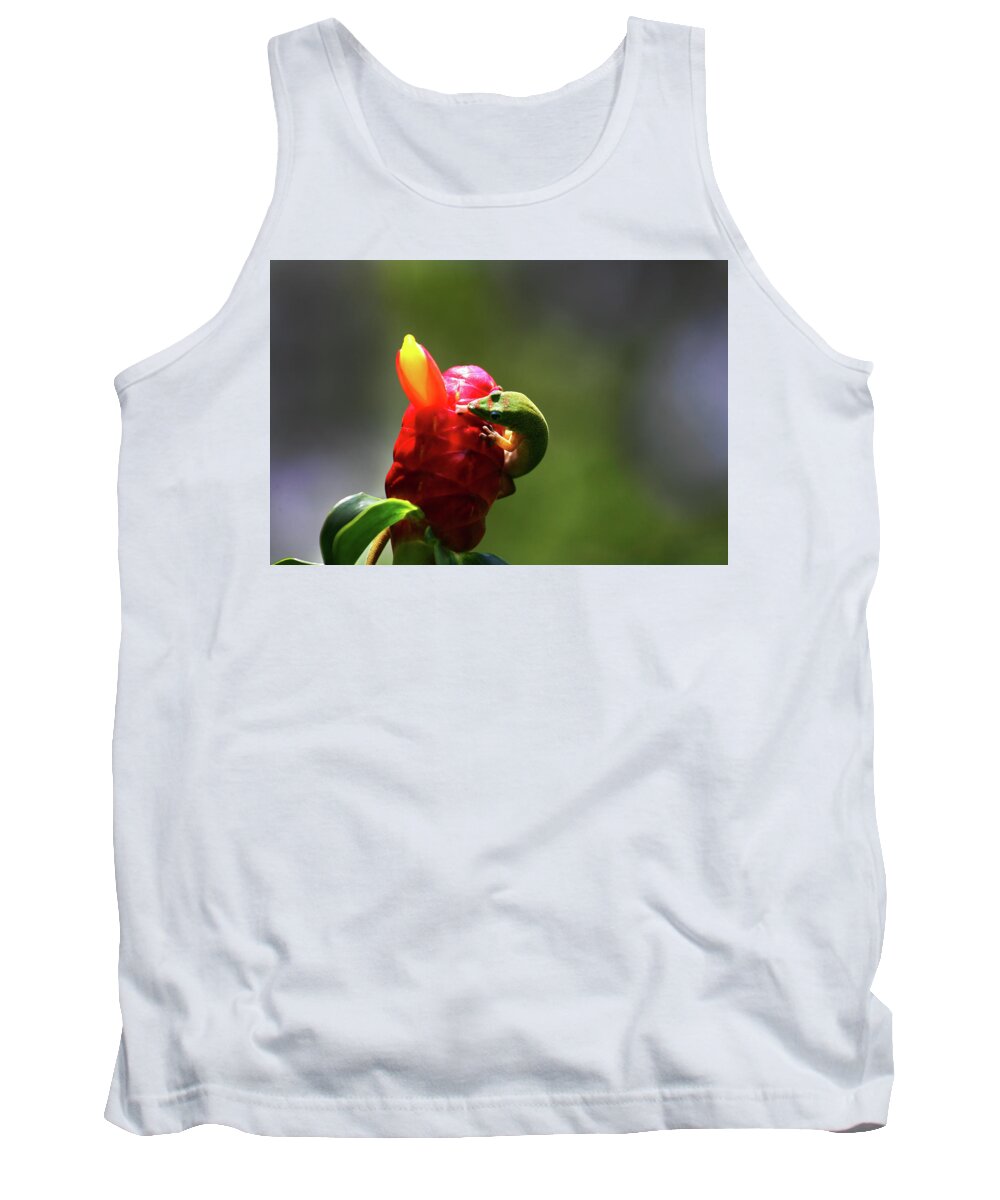 Hawaii Tank Top featuring the photograph Gecko #2 by Anthony Jones