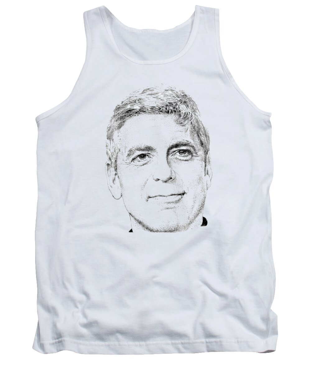 Clooney Tank Top featuring the painting George Clooney by Herb Strobino