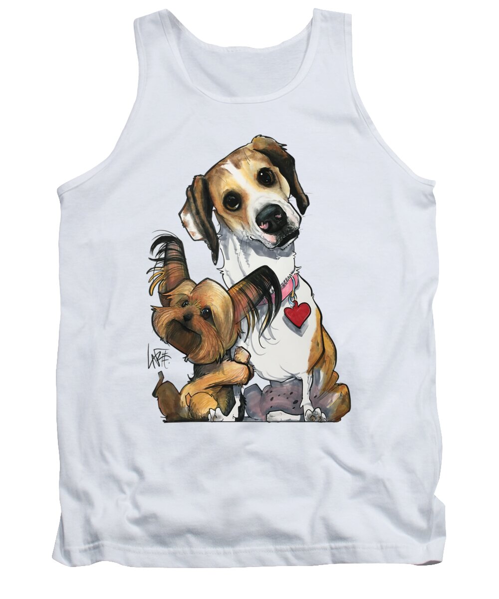 Yorkie Tank Top featuring the drawing Gesmondi 3936 by Canine Caricatures By John LaFree