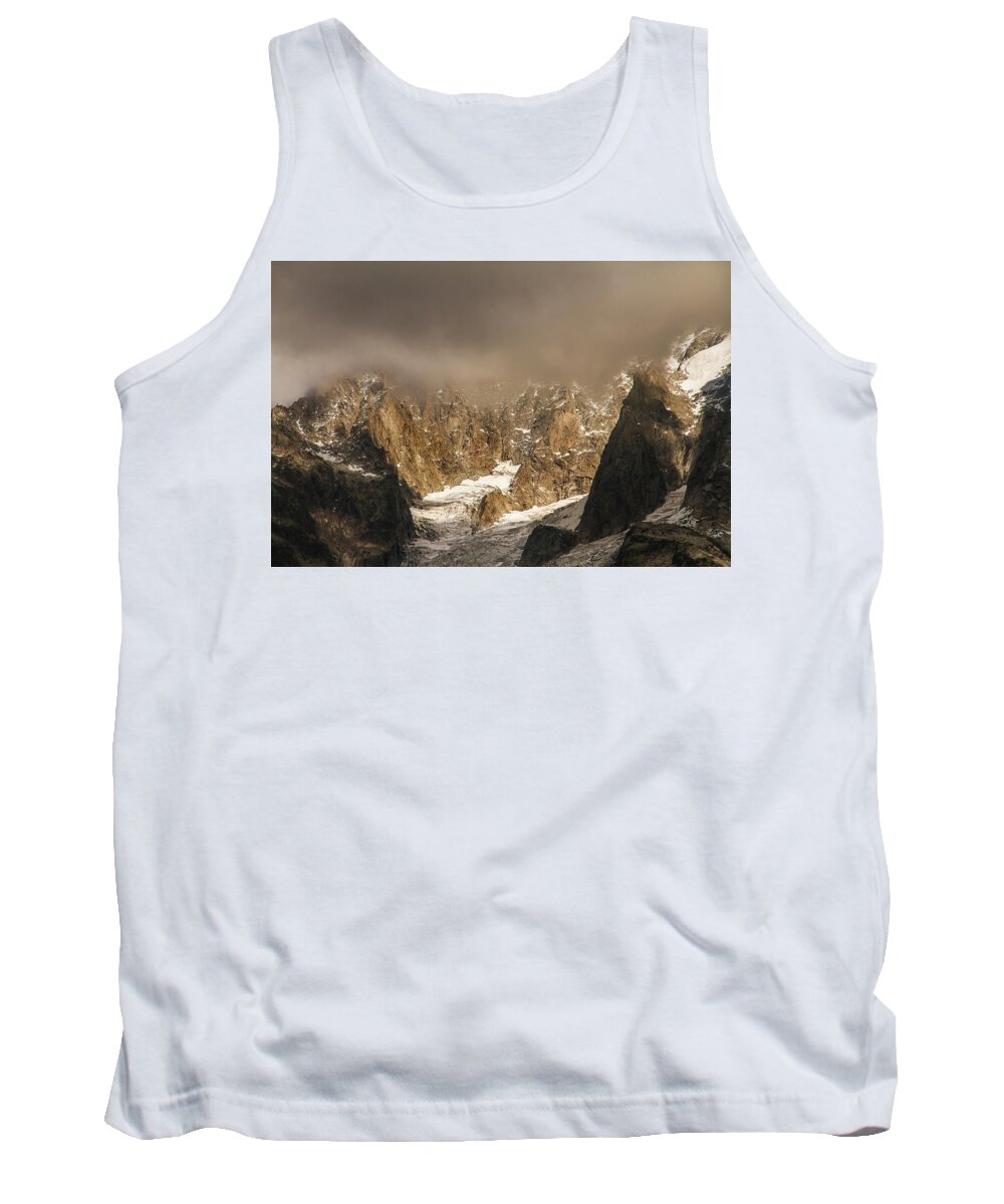 Mountain Landscape Tank Top featuring the photograph Glacier of Nant Blanc in French Alps by Paul MAURICE