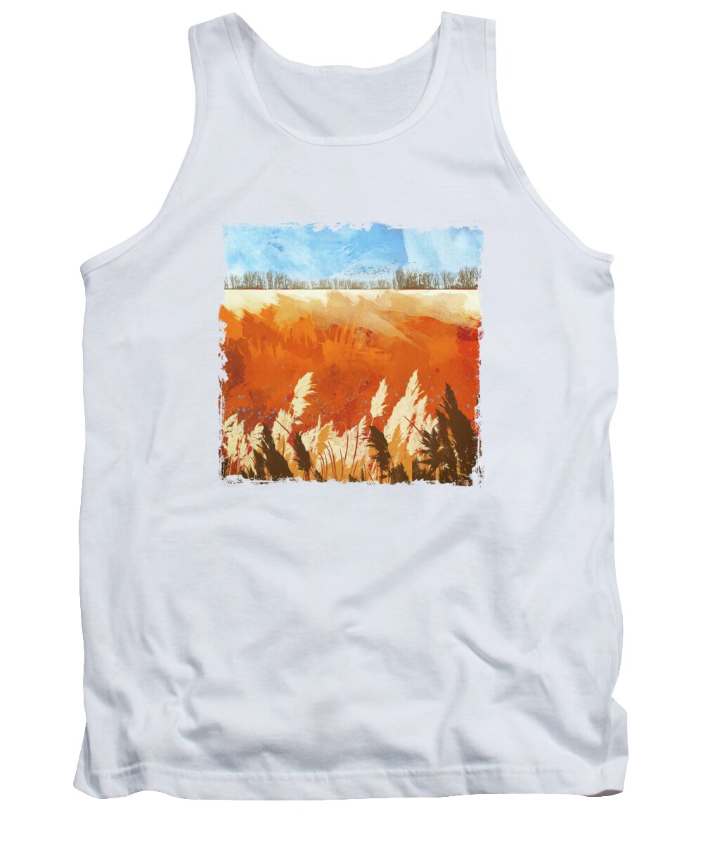 Gold Tank Top featuring the digital art Golden Afternoon by Katherine Smit