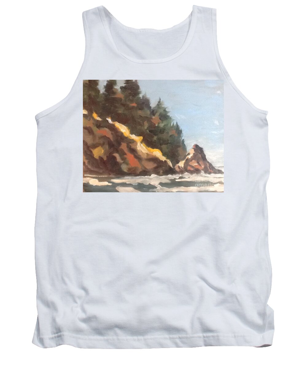 Sea Tank Top featuring the painting Golden Coast by Gail Heffron