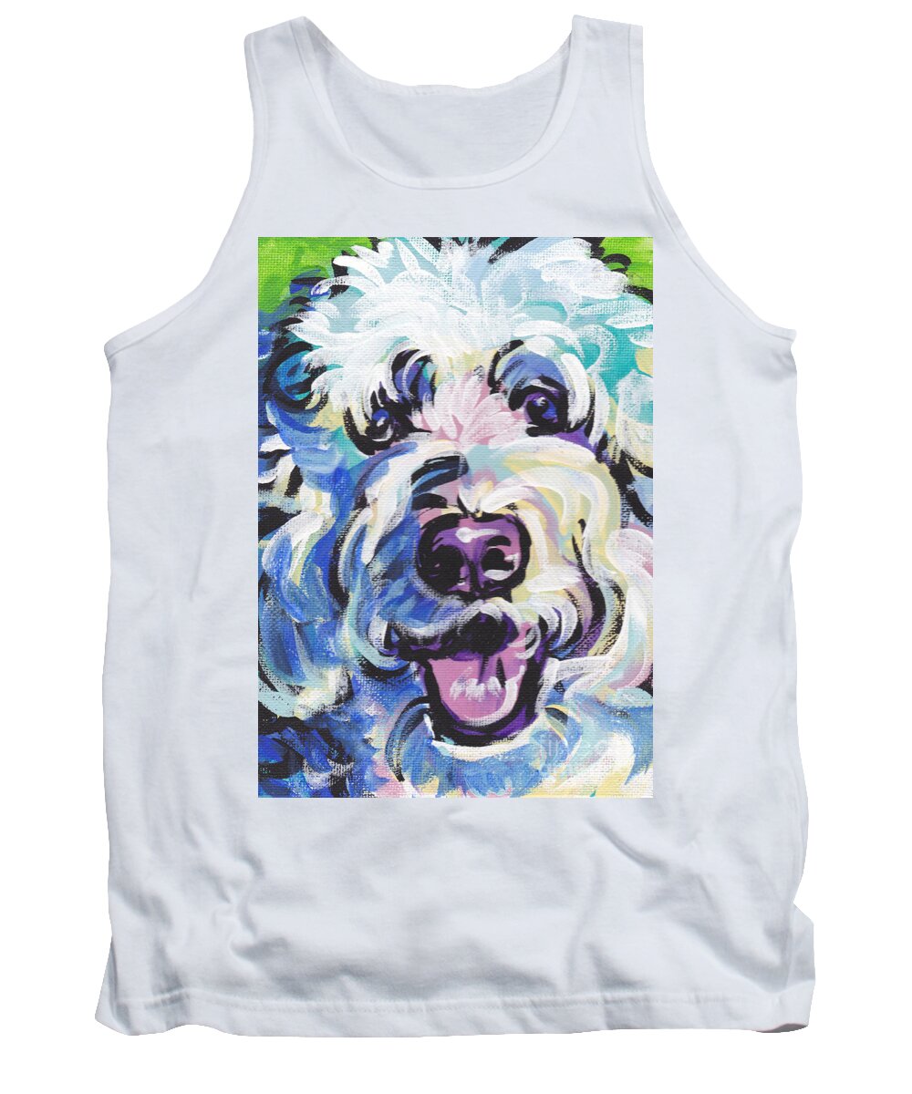 Golden Doodle Tank Top featuring the painting Golden Doodly Dee by Lea S