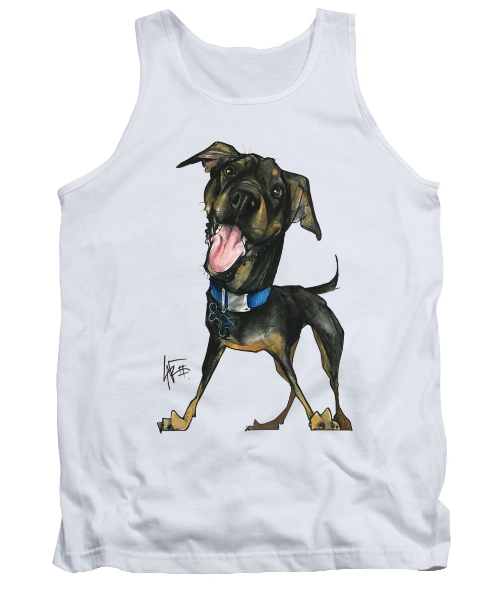 Pet Portrait Tank Top featuring the drawing Grand 3171 by John LaFree