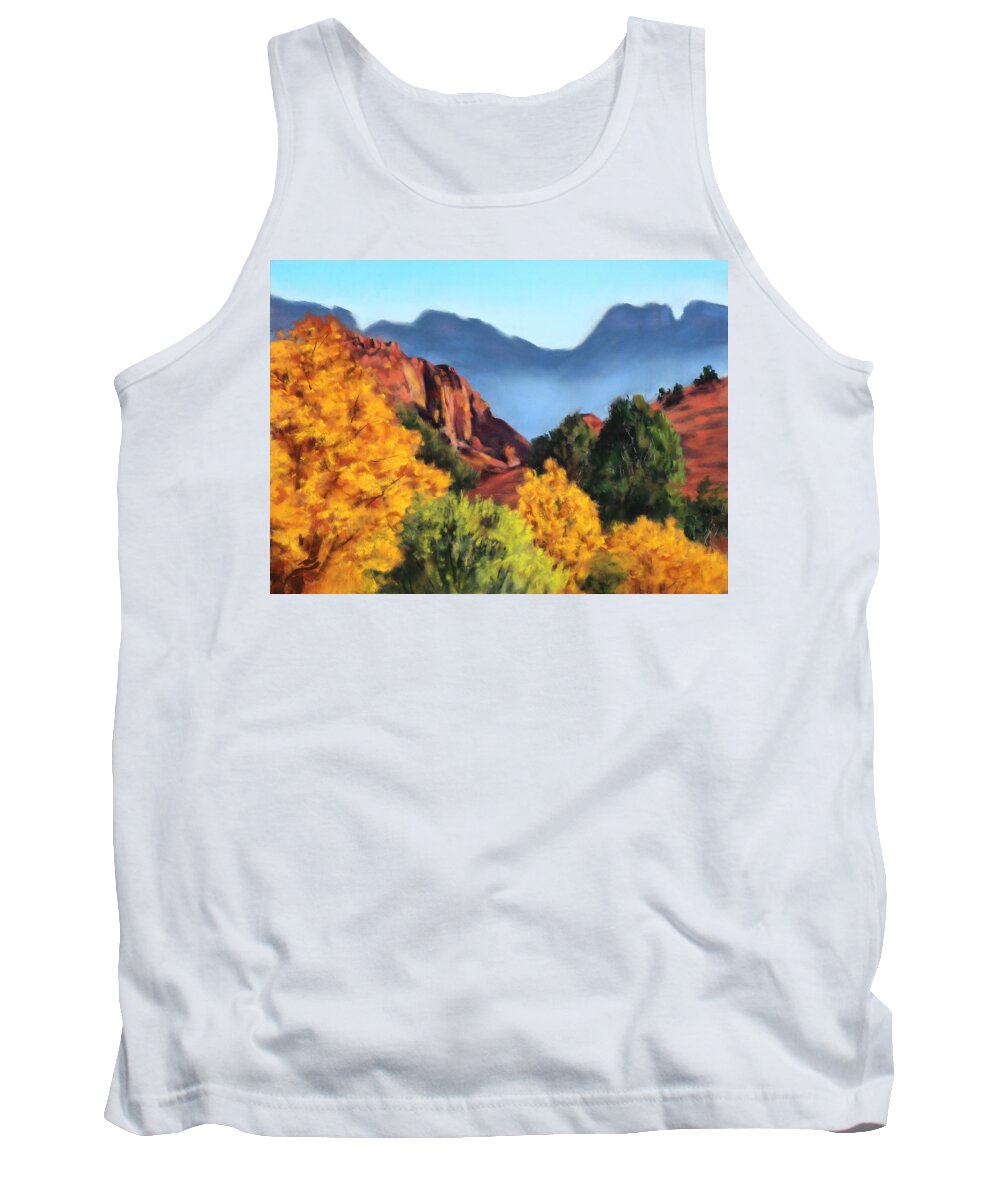 Landscape Tank Top featuring the painting Grand Glow of Morning by Sandi Snead