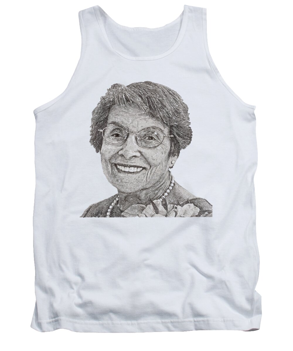 Grandma Tank Top featuring the drawing Grandma Volpicelli by Michael Volpicelli