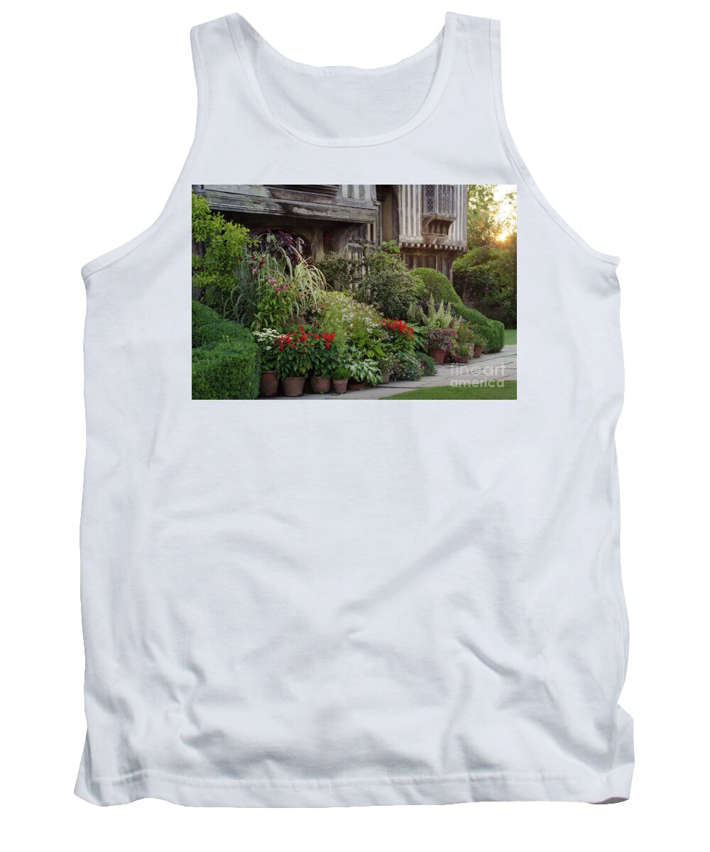 Sunset Tank Top featuring the photograph Great Dixter House and Gardens at Sunset 2 by Perry Rodriguez