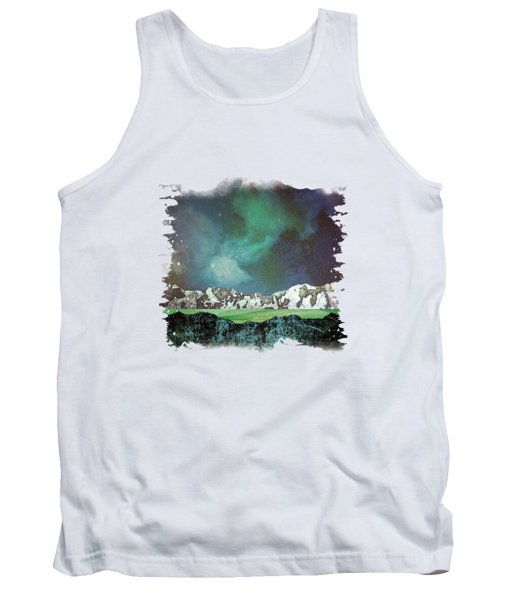 Abstract Tank Top featuring the digital art Green Space by Katherine Smit