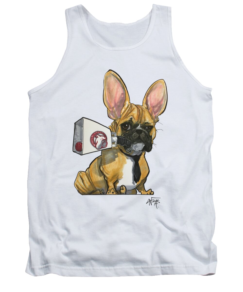 French Bulldog Tank Top featuring the drawing Griffin 2740 by Canine Caricatures By John LaFree