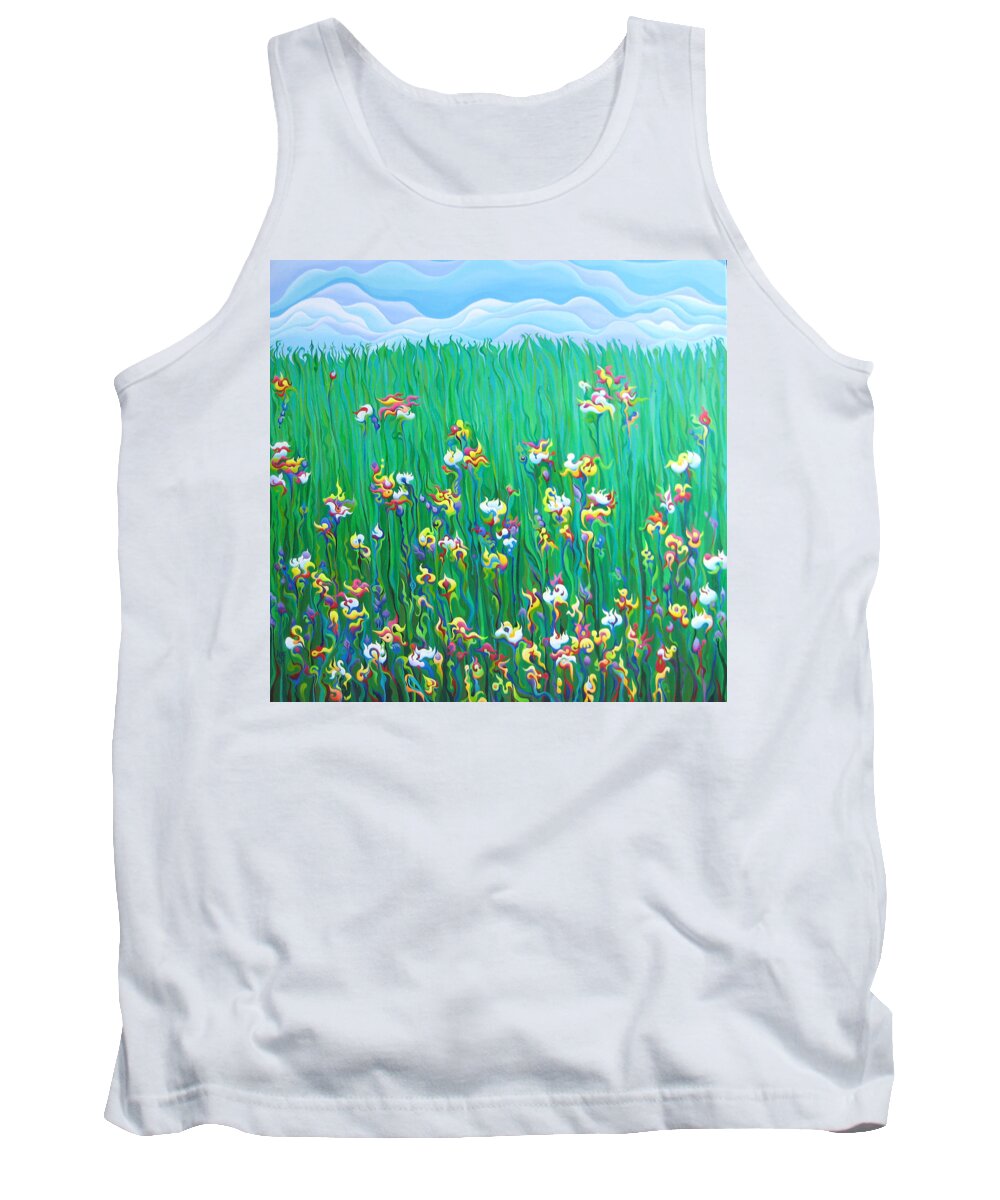 Roadside Tank Top featuring the painting Grown to Distraction by Amy Ferrari