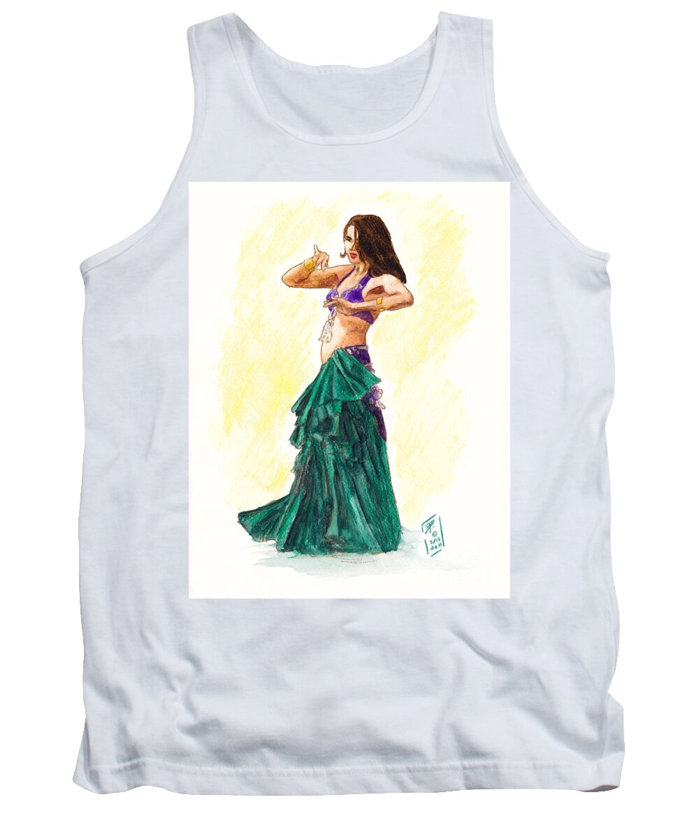 Gypsy Tank Top featuring the painting Gypsy by Brandy Woods