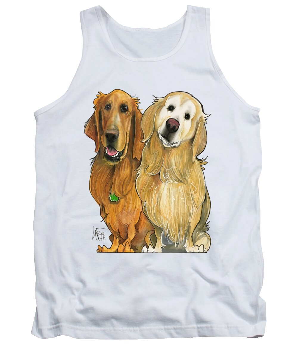 Pet Portrait Tank Top featuring the drawing Haberland 7-1317 by Canine Caricatures By John LaFree
