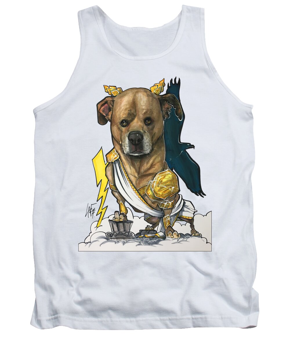Haines Tank Top featuring the drawing Haines 3967 by Canine Caricatures By John LaFree