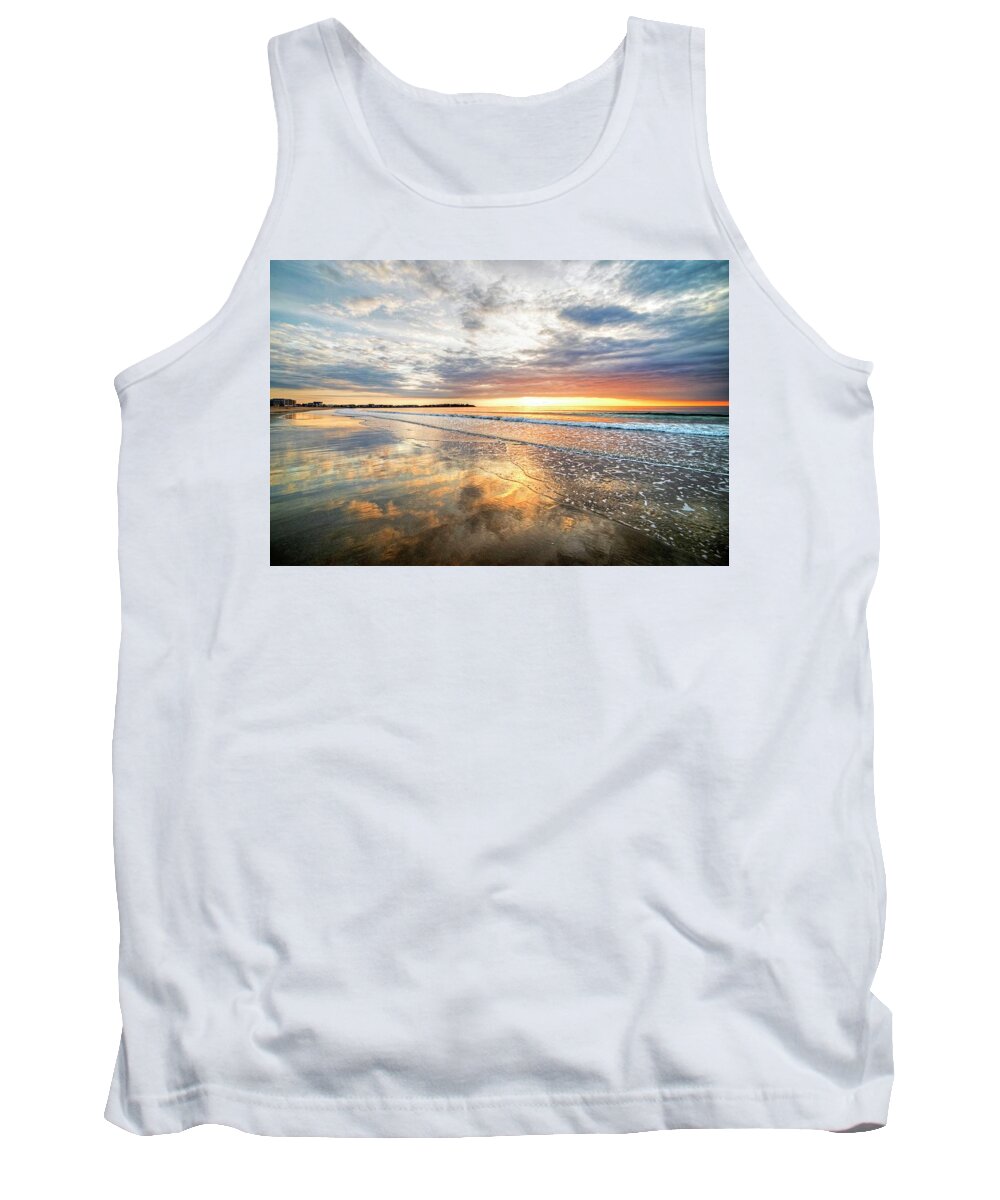 Hampton Tank Top featuring the photograph Hampton Beach Sunrise Hampton Beach State Park Hampton NH Reflection by Toby McGuire