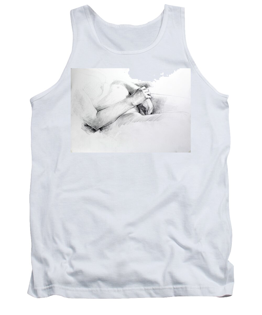 Life Tank Top featuring the drawing Hands by Harry Robertson