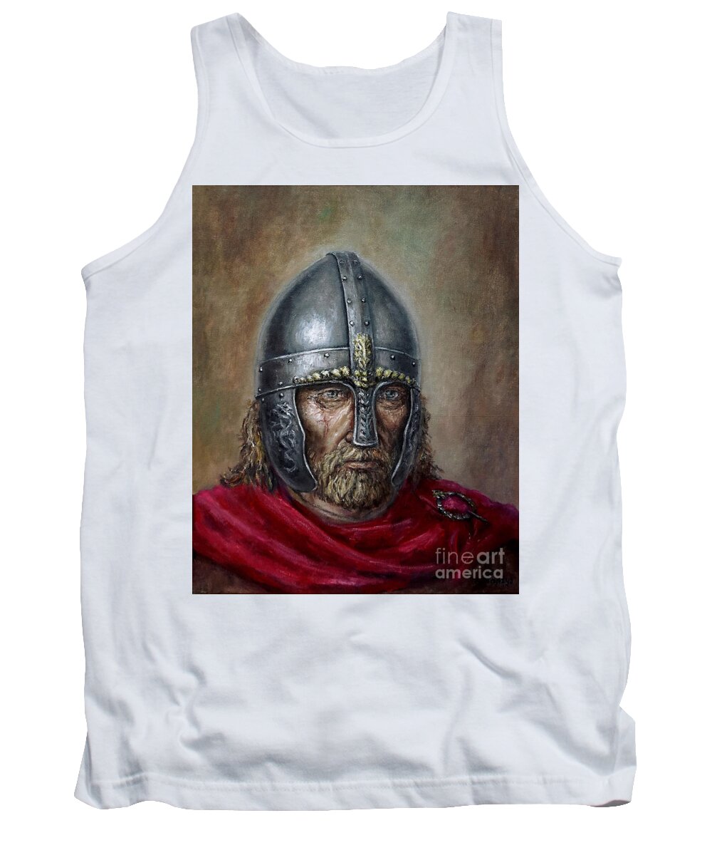 Warrior Tank Top featuring the painting Harald Hardrada by Arturas Slapsys