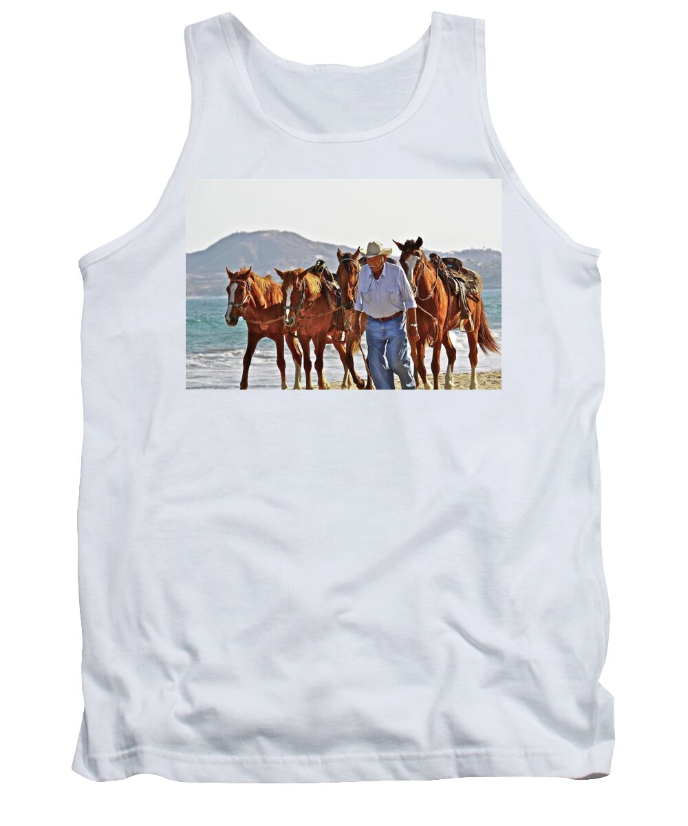 Animals Tank Top featuring the photograph Hardworking Man by Diana Hatcher