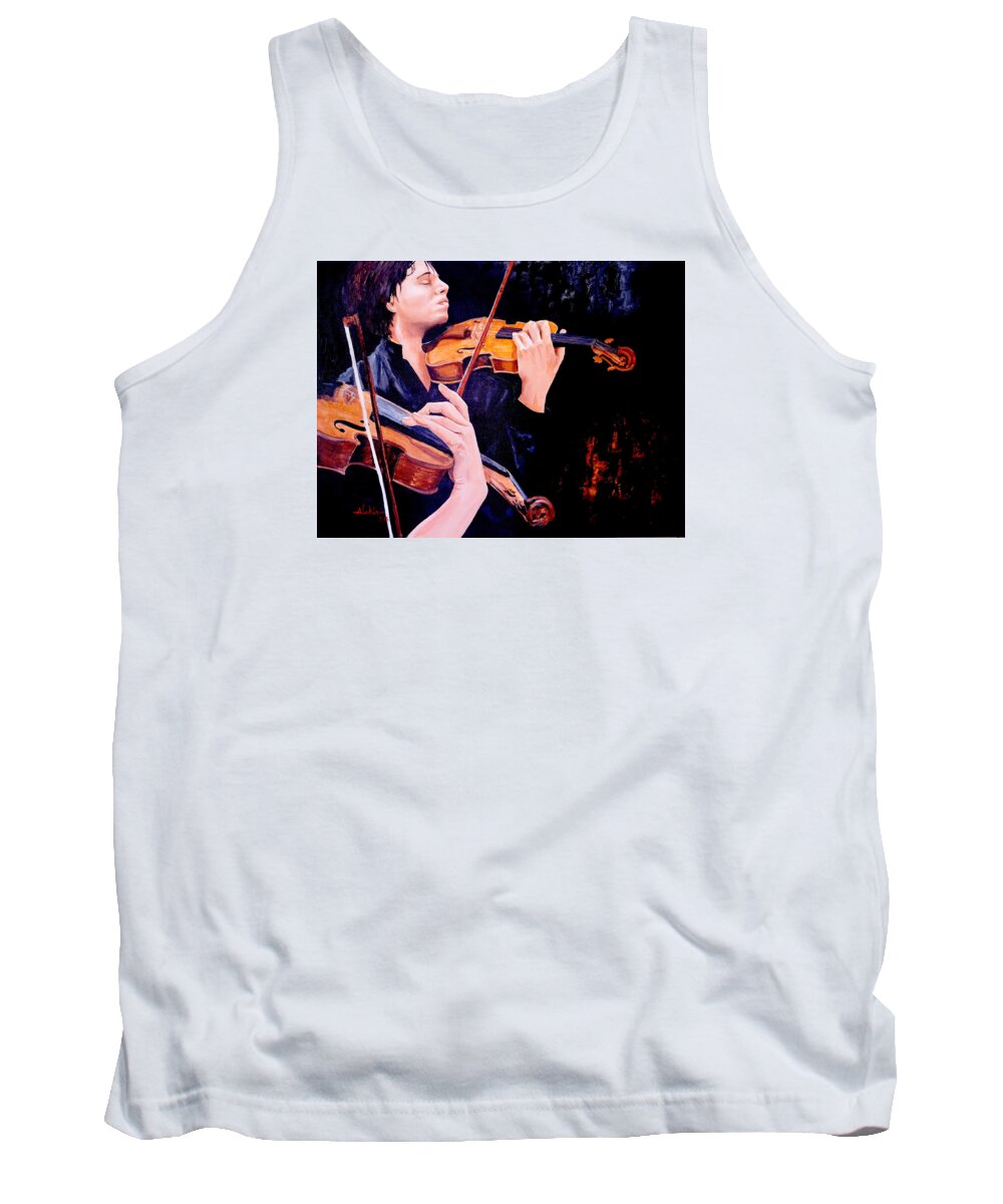 Music Tank Top featuring the painting Harmony by Alan Lakin