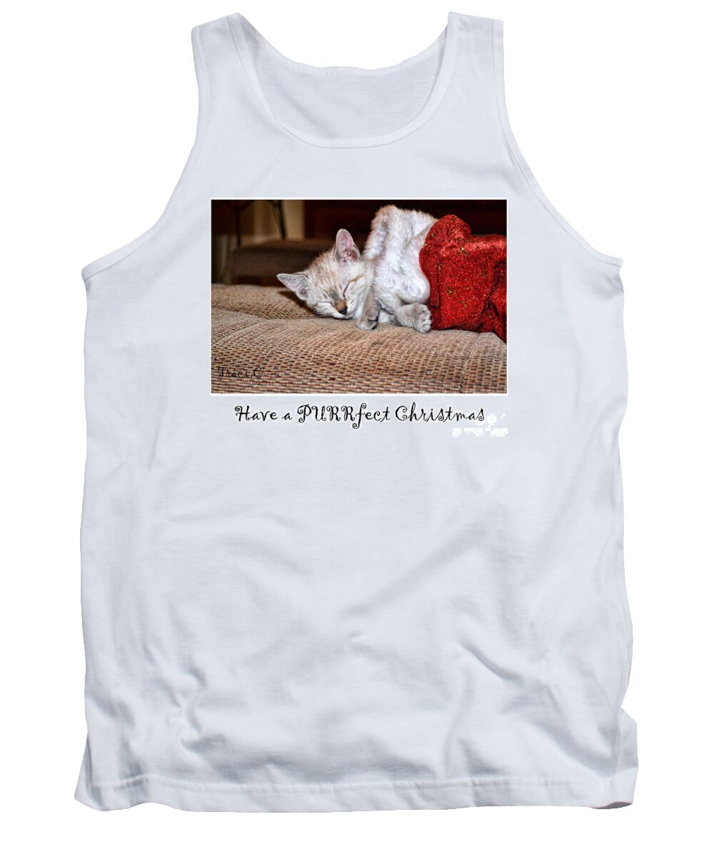 Christmas Tank Top featuring the photograph Have a Purrfect Christmas by Traci Cottingham
