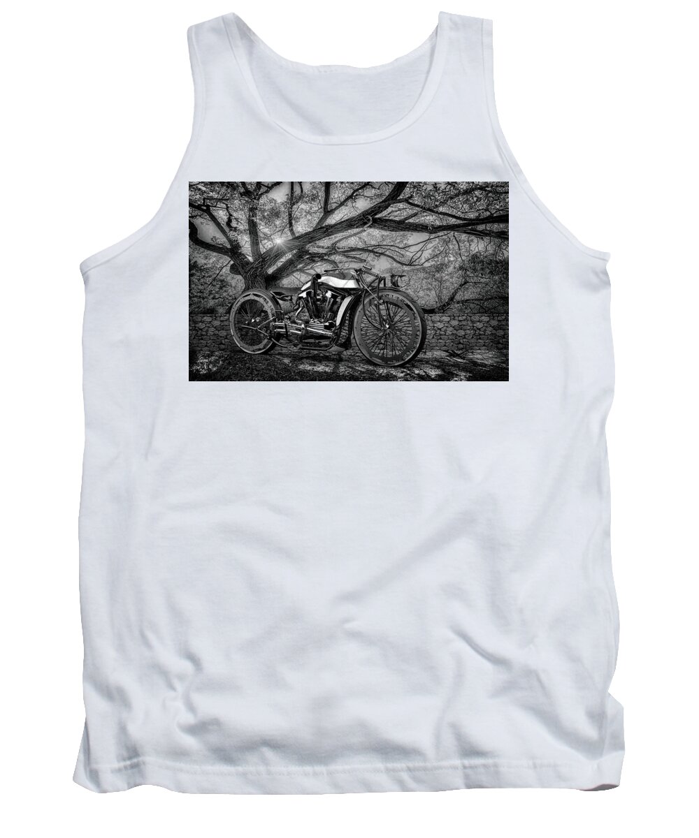 Bw # Motorcycle 3 Blackandwhite # Motorbike # Chrome # Cafe Racer # Caferacer # Cafe Racers# Bobbers # Street Trackers# Cafe Racers # Bobbers# Street Trackers# Custom Motorcycle #old School # Classic Motorcycle # Old School Tank Top featuring the photograph HD Cafe Racer by Louis Ferreira