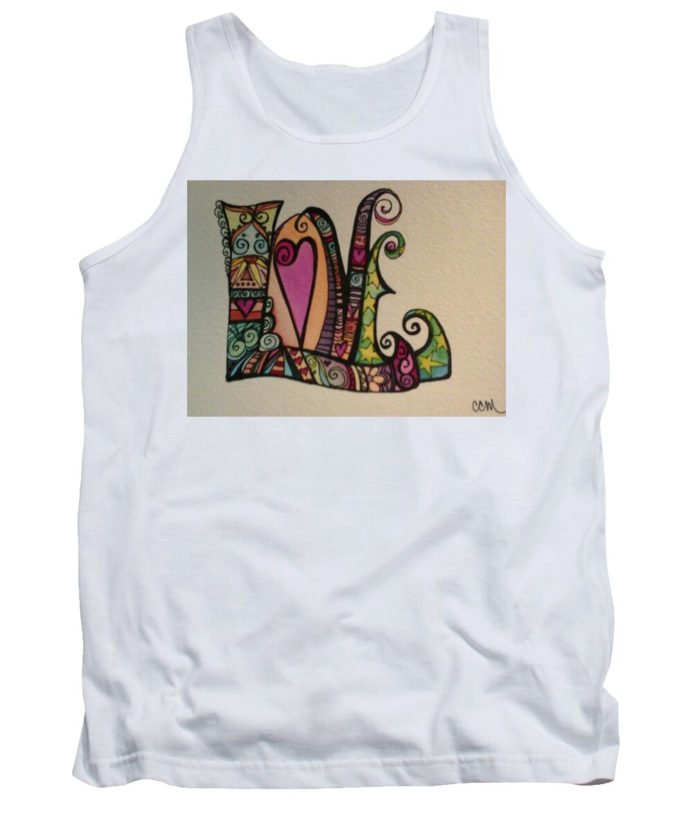 Love Tank Top featuring the painting Hearts by Claudia Cole Meek