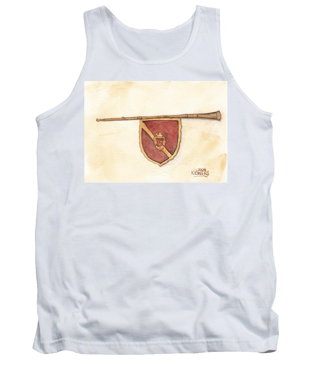 Heraldry Tank Top featuring the painting Heraldry Trumpet by Ken Powers