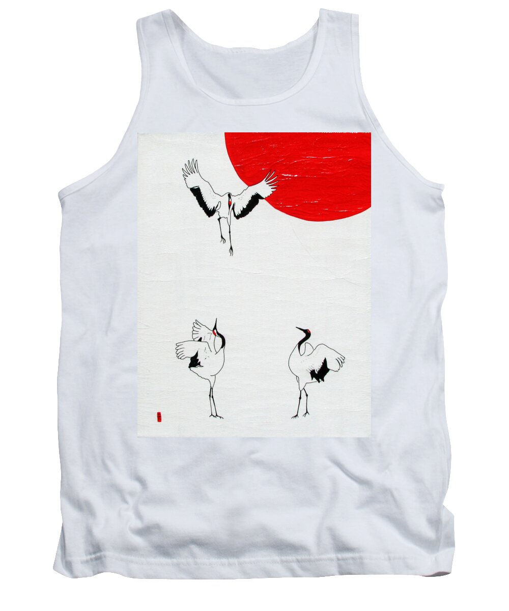 Bird Tank Top featuring the painting Hey Buddy Watch Where You're Landing by Stephanie Grant