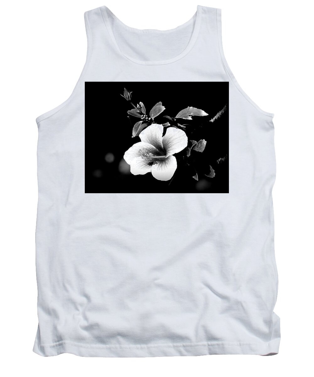 Hibiscus Tank Top featuring the photograph Hibiscus In The Dark by Lori Seaman