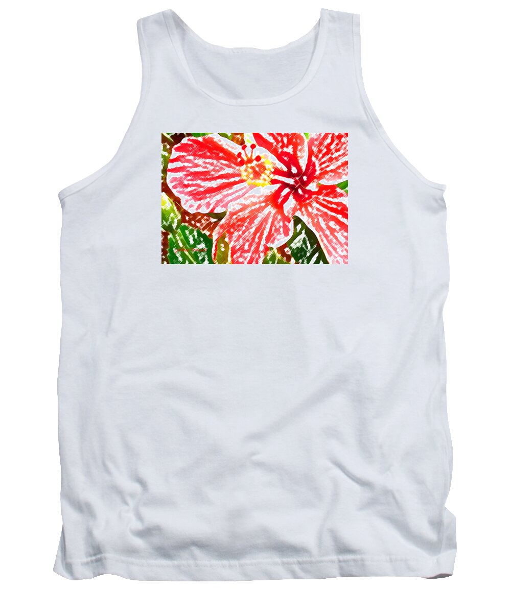 Hibiscus Tank Top featuring the digital art Hibiscus by James Temple