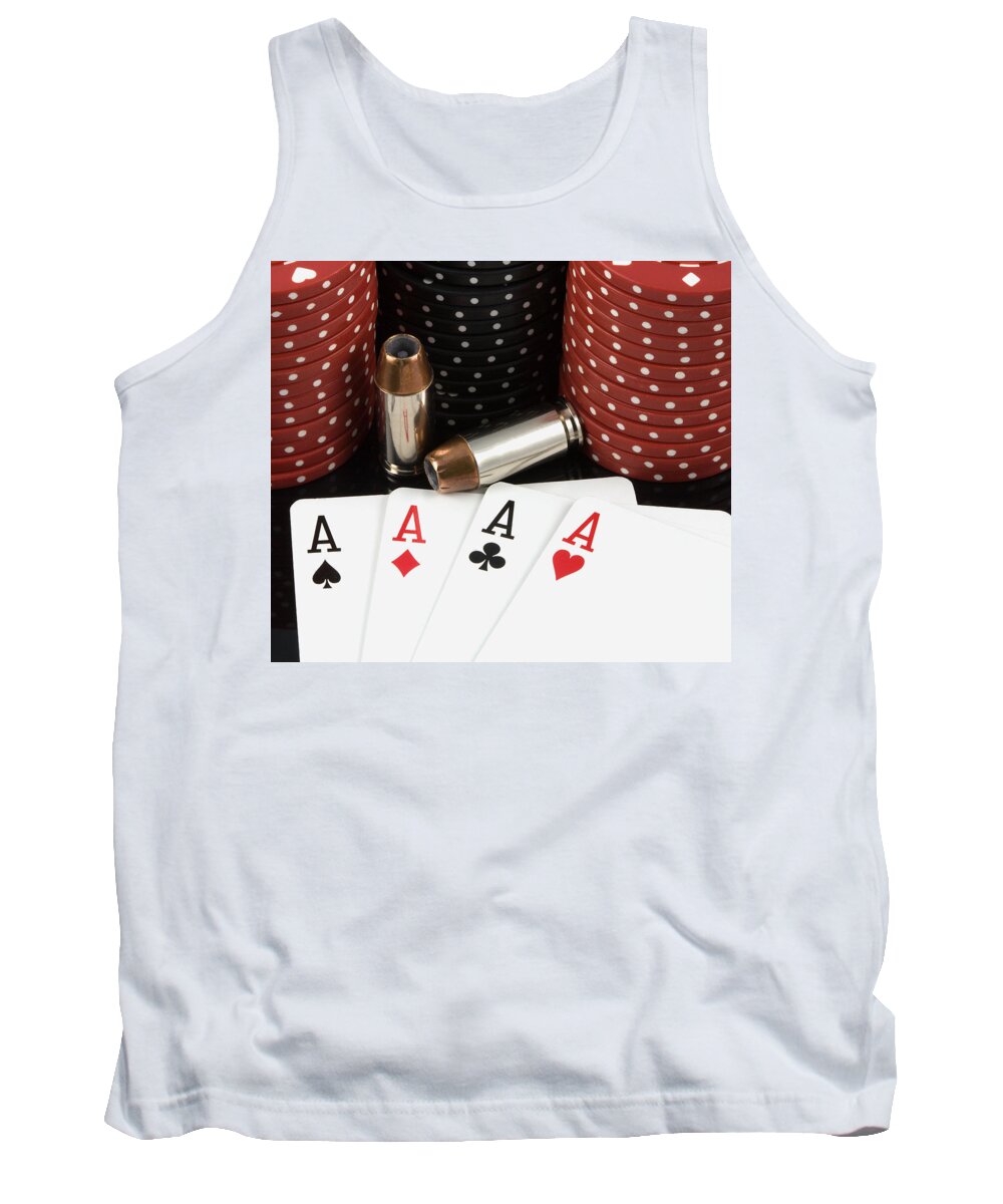 Aces Tank Top featuring the photograph High Stakes Poker by Al Mueller