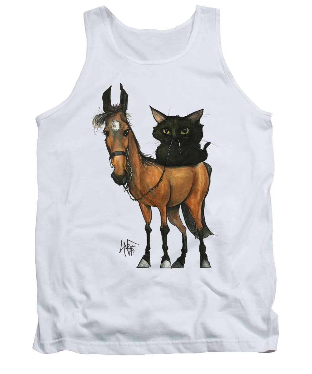 Pet Portrait Tank Top featuring the drawing Hine 3036 by Canine Caricatures By John LaFree