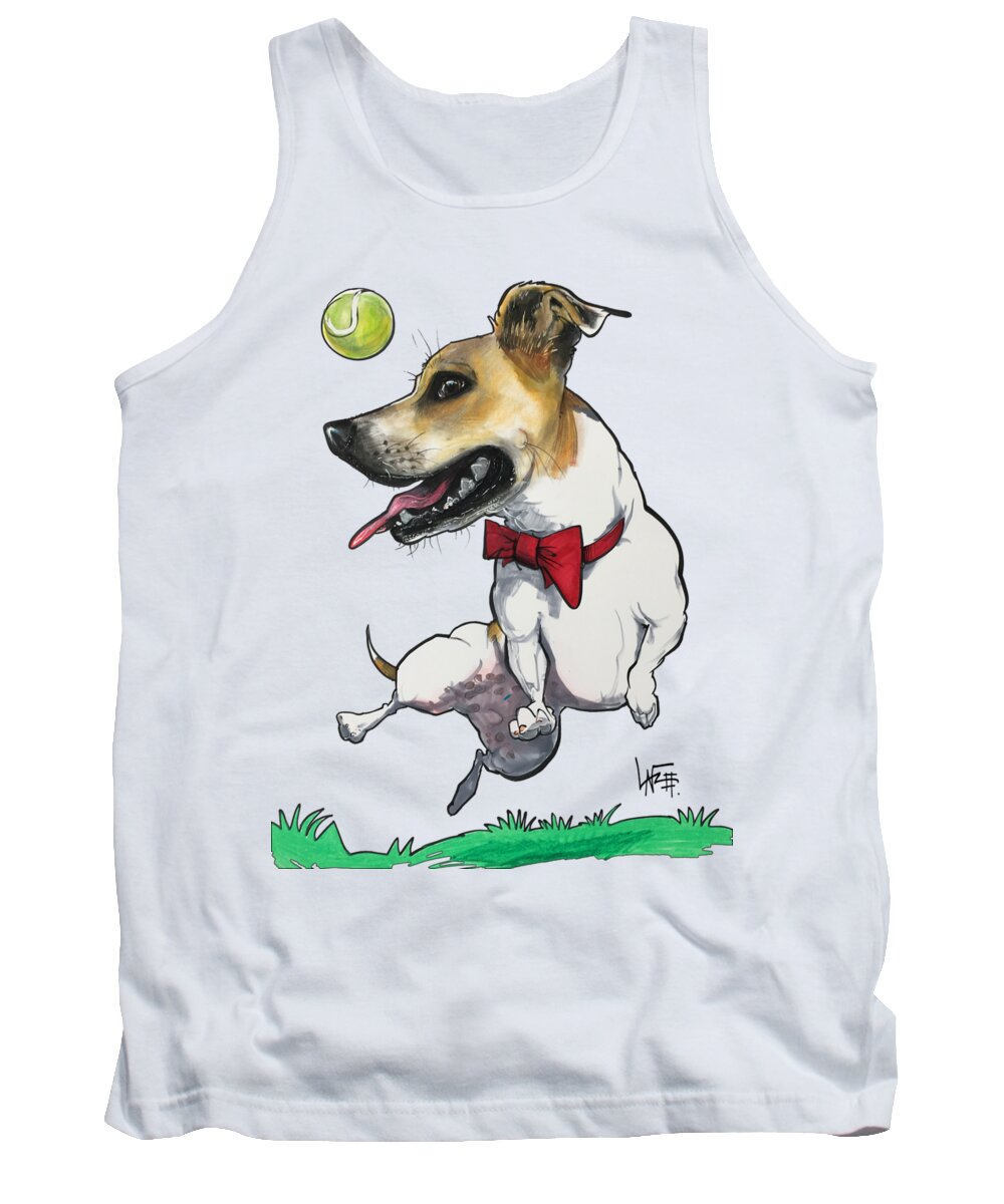 Terrier Tank Top featuring the drawing Hodges 3758 by Canine Caricatures By John LaFree