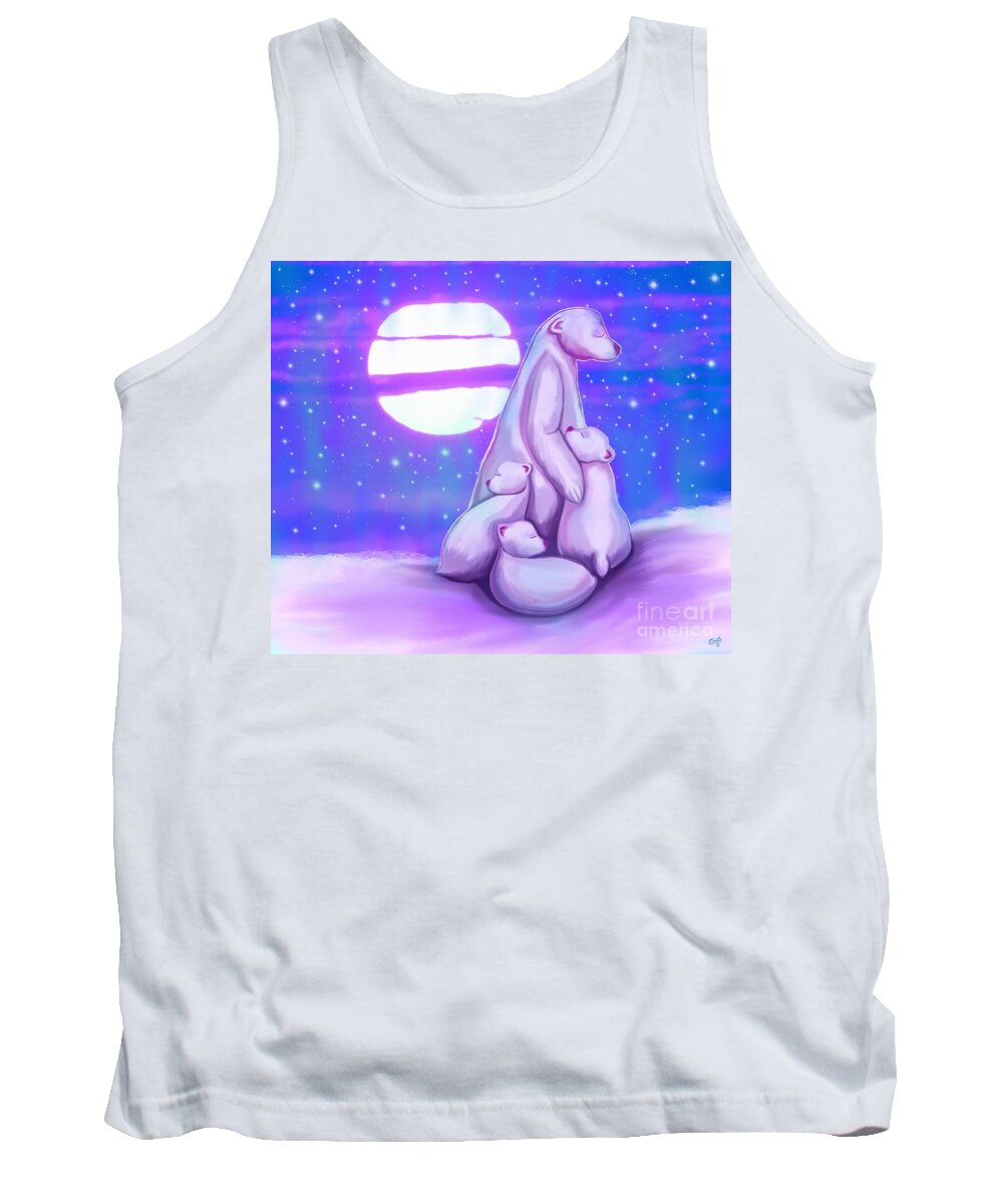 Polar Bear Tank Top featuring the painting Holding On by Nick Gustafson