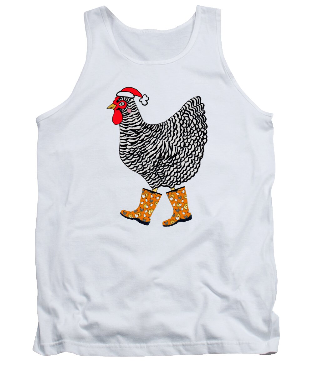 Rosedahl Tank Top featuring the mixed media Holiday Sloggers Barred Rock by Sarah Rosedahl