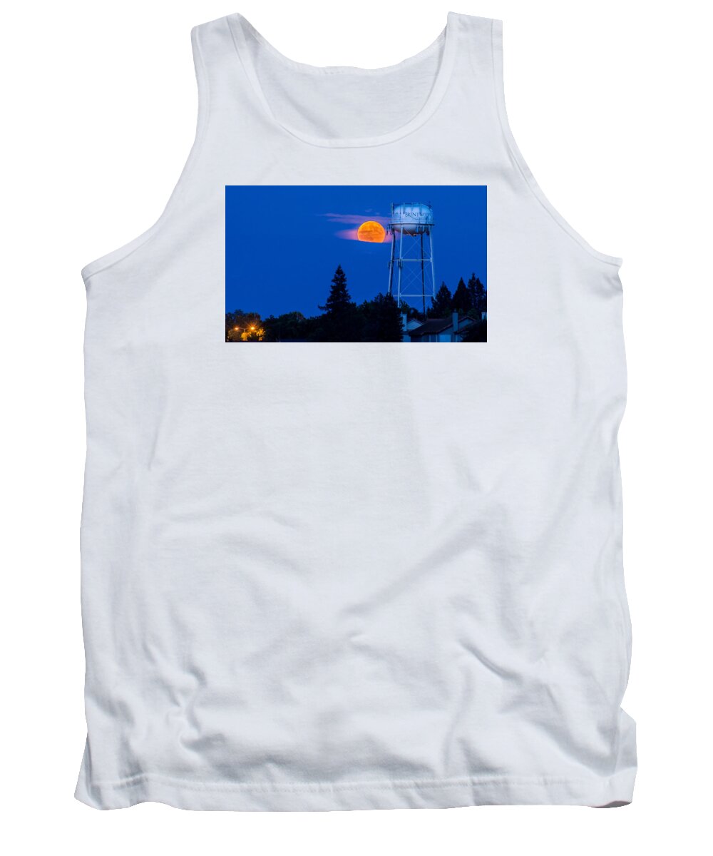 Brentwood Tank Top featuring the photograph Hometown Moon by Robin Mayoff