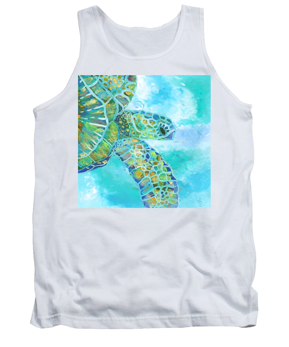 Honu Tank Top featuring the painting Honu 11 by Marionette Taboniar