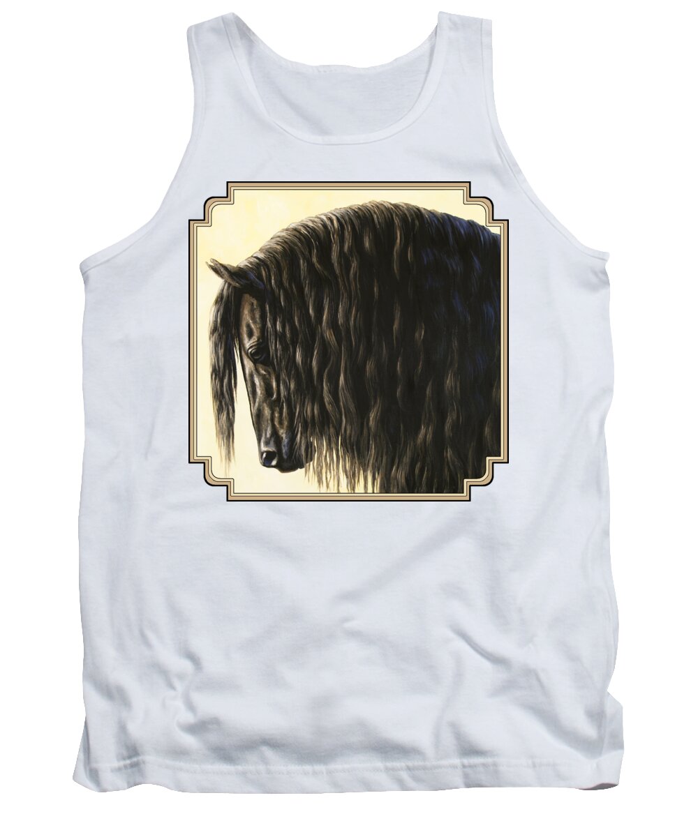 Horse Tank Top featuring the painting Horse Painting - Friesland Nobility by Crista Forest