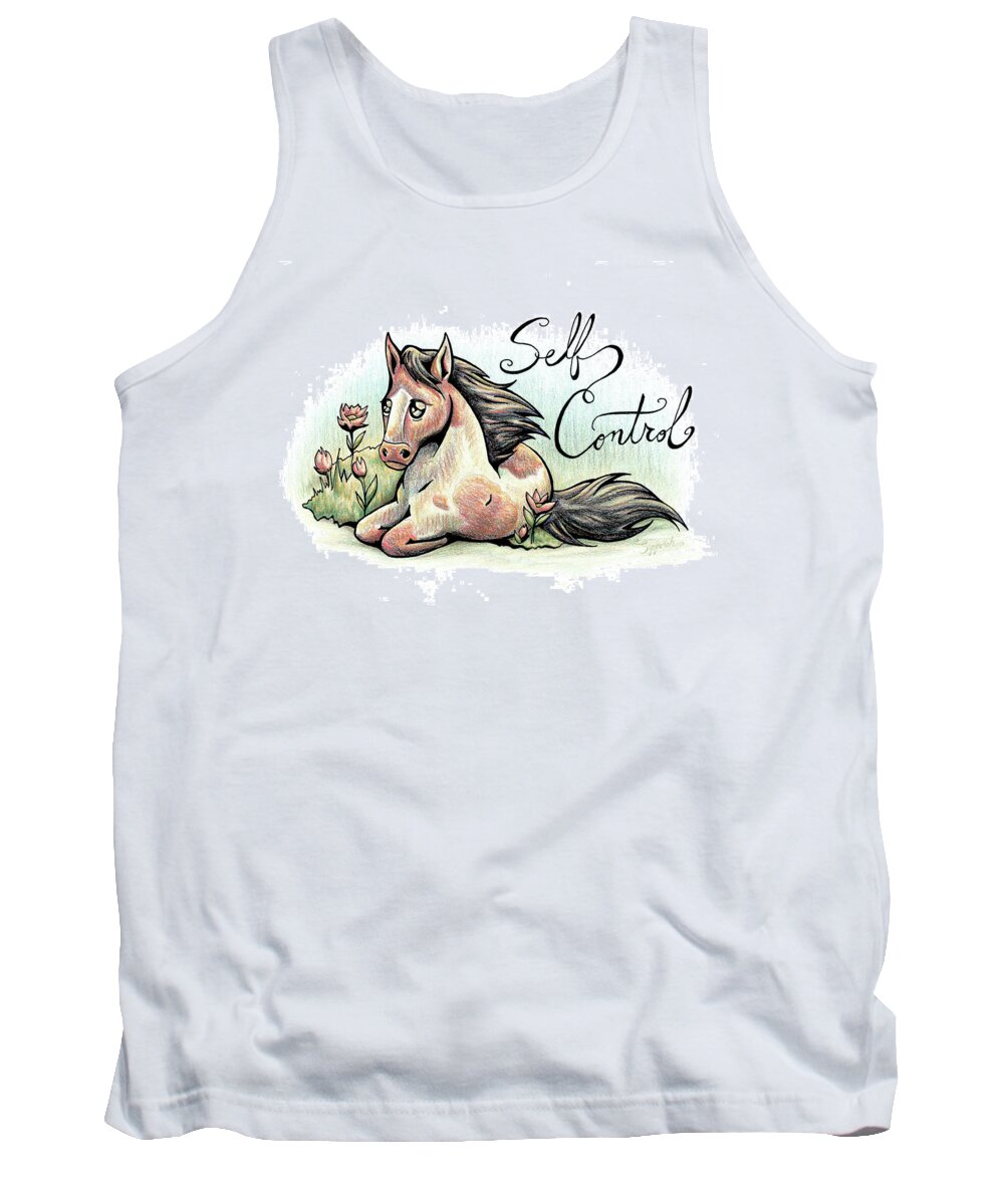 Inspirational Tank Top featuring the drawing Inspirational Animal PONY by Sipporah Art and Illustration