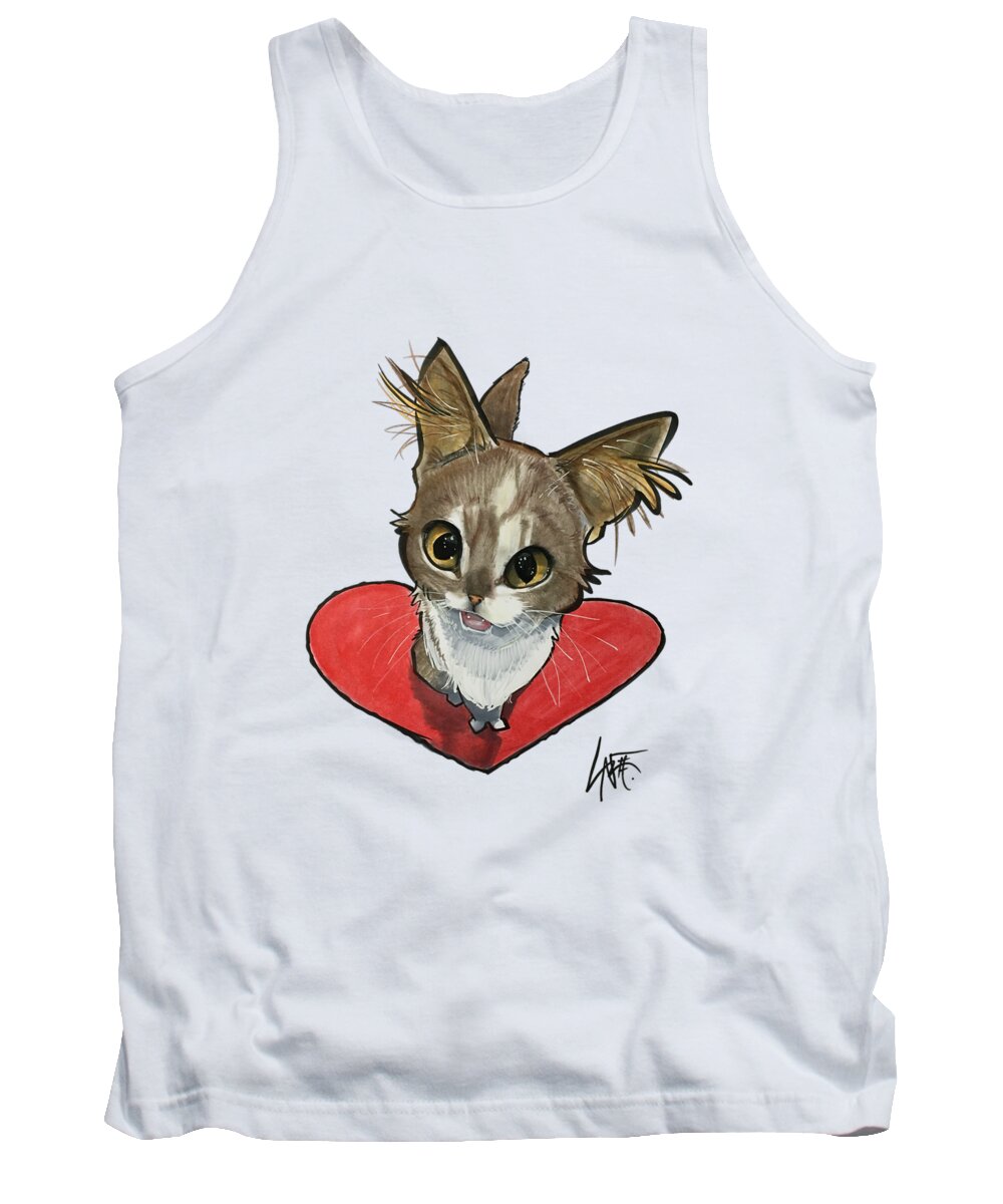 Cat Tank Top featuring the drawing Hull 3885 by Canine Caricatures By John LaFree