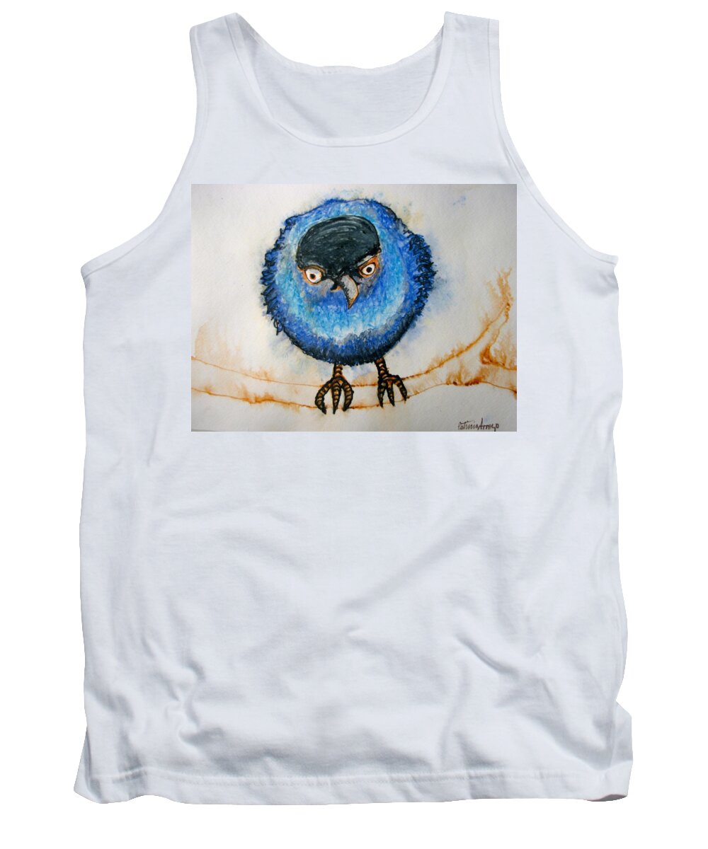 Birds Tank Top featuring the painting I am not going to take it anymore. by Patricia Arroyo