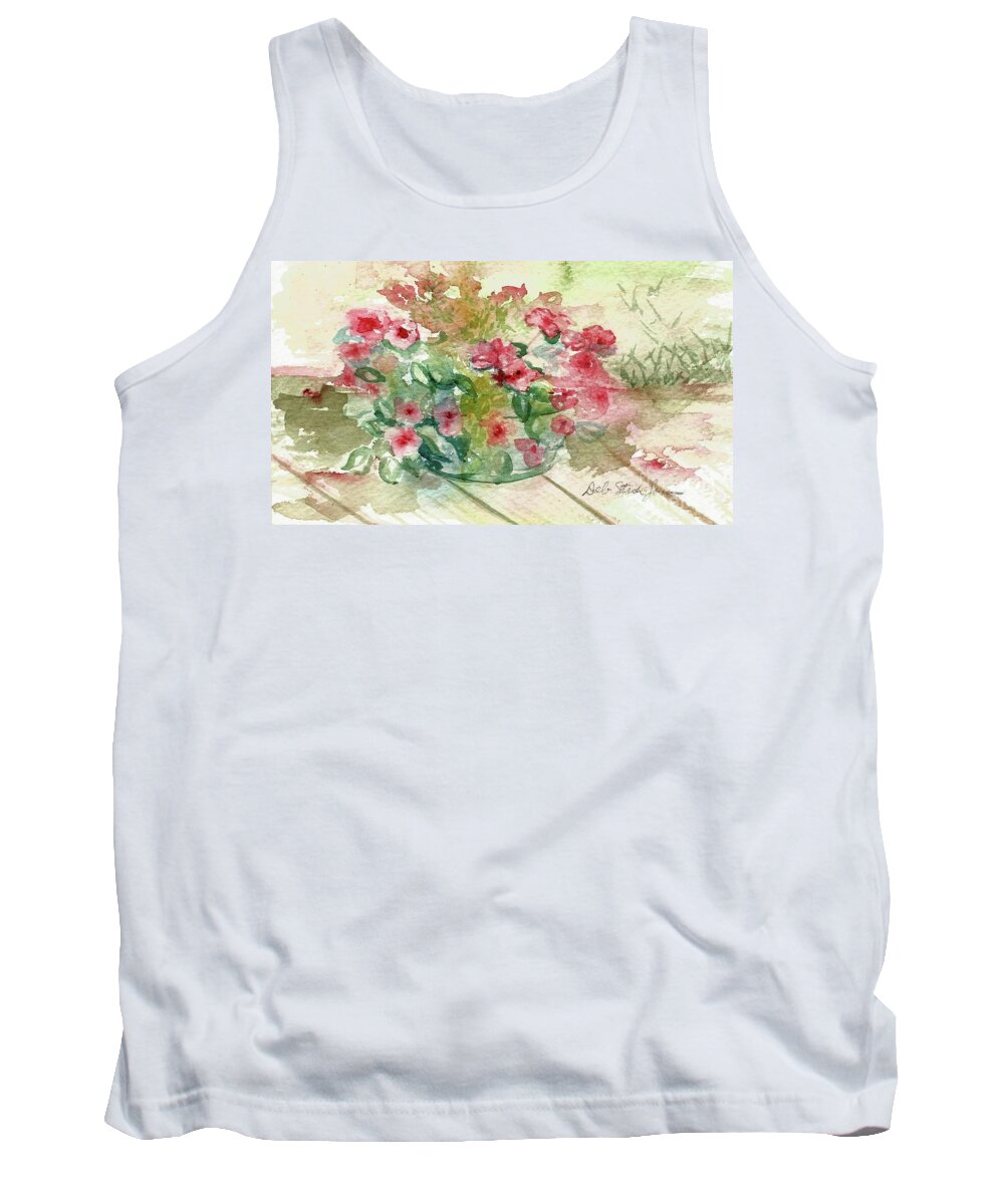 Impatiens Tank Top featuring the painting Impatiens by Deb Stroh-Larson