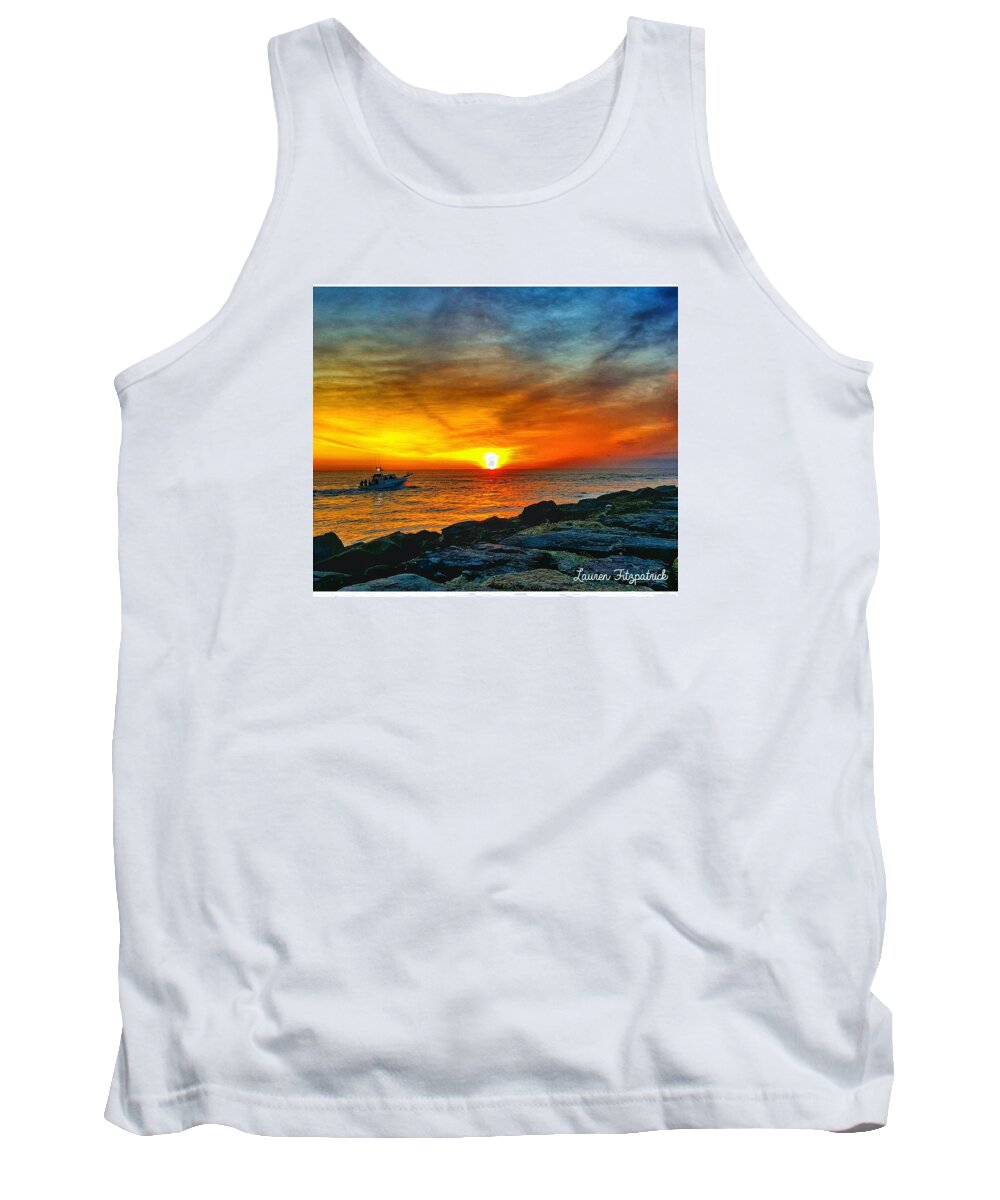 Sunrise Tank Top featuring the photograph Into the Horizon by Lauren Fitzpatrick