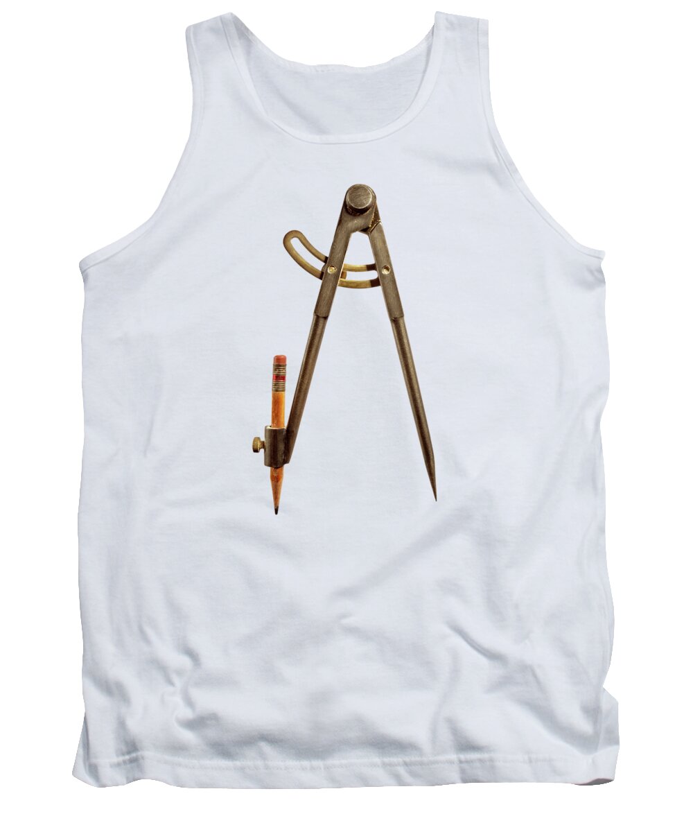 Industry Tank Top featuring the photograph Iron Compass Back Split Color Paper by YoPedro